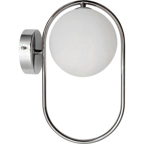Applique murale moderne argent globe blanc 1xG9 28W (1/3)