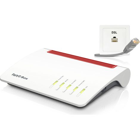 AVM FRITZBox 7590 - Bi-bande (2,4 GHz / 5 GHz) - Wi-Fi 5 (802.11ac) - 1733 Mbit/s - 802.11a,Wi-Fi 5 (802.11ac),802.11b,802.11g - 1733 Mbit/s - 800 Mbit/s (20002784)