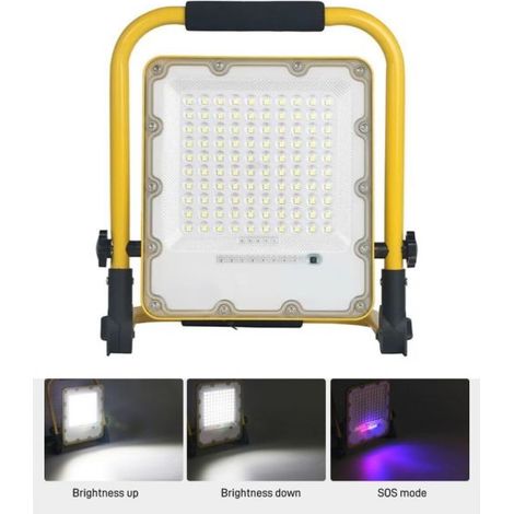 FARO FARETTO 100W LED EMERGENZA BATTERIA RICARICABILE PORTATILE ESTERNO T1100