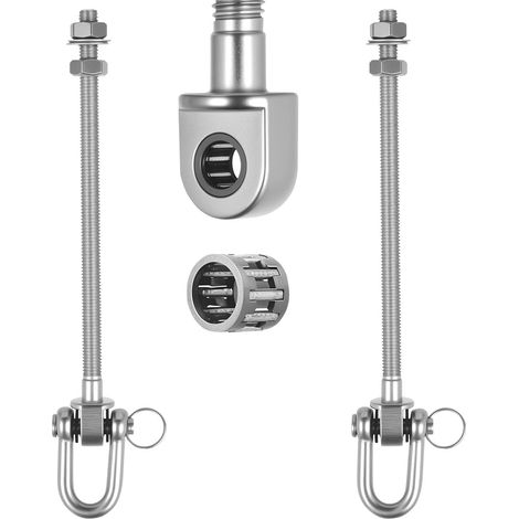 Deckenhaken aus Edelstahl – 2er-Set – 360° drehbar – Robustes M10-Gewinde – Für Hängematten und Schaukeln – 235 mm, Silber (1/5)