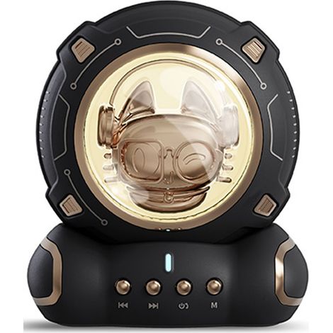 Enceinte Bluetooth New Space Cat Cartoon, audio Bluetooth créatif, mini-enceinte portable, cadeau pour chevaliers (noir) (1/5)