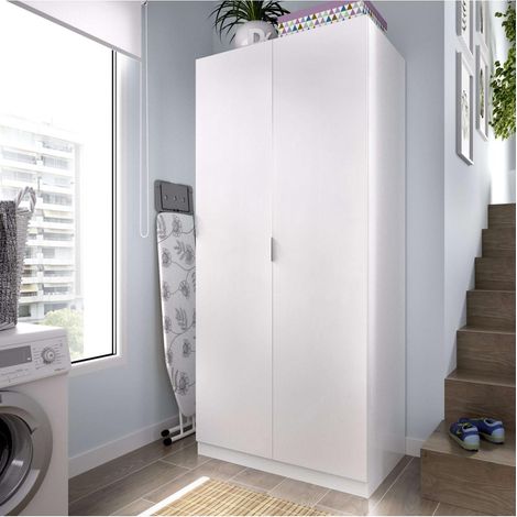 Armario ropero Sabiote con 2 puertas abatibles en blanco 184 cm(alto)81 cm(ancho)52 cm(largo)