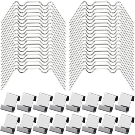 100Pcs Clips de Vitrage pour Serre Inclure 50Type W Serre Pinces en Acier Inoxydable et 50 Clips de Type Z pour Vitre de Serre (1/4)
