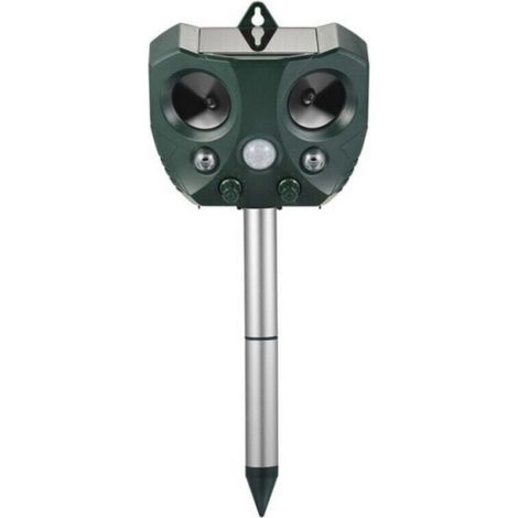 Solar-powered ultrasonic cat repellent, adjustable frequency, for outdoor use, to repel pests, garden protector (1/4)
