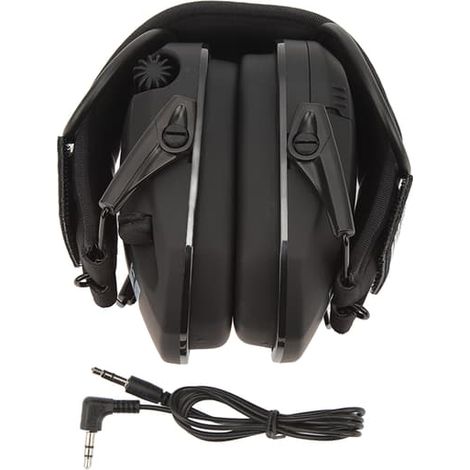 Casque antibruit avec rembourrage doux, pliable, protection auditive pour une utilisation en extérieur, noir (1/5)