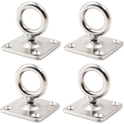 Gancio girevole da soffitto M5 in acciaio inox 304, gancio da parete per amache e altalene da yoga (4 pezzi)