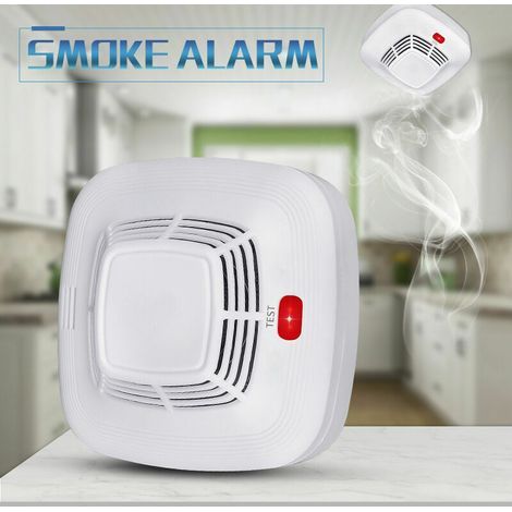 Détecteur de Fumée Autocollant avec Capteur Photoélectrique, Adhésif Double-Face, Notification Pile Faible, Lot de 1(A) (1/5)