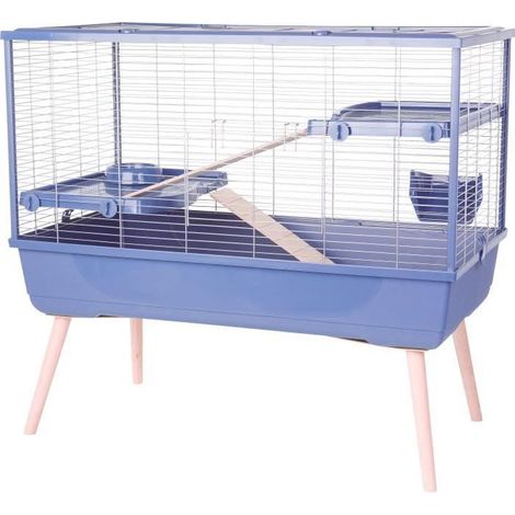 Gabbia per roditore rialzata - Zolux - Néolife - 2 piani per conigli - 99 x 54 x 92 cm - Blu