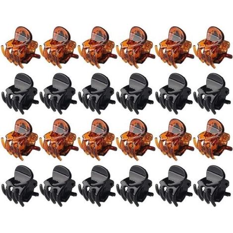 Mini Pinces à Cheveux Antidérapantes, 24 Pièces Petite Pince Cheveux Femme Petits Clips De Mâchoire 1.5cm Griffes à Cheveux En (1/4)
