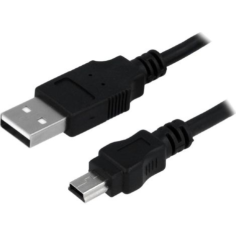Cable USB 2.0 USB A male USB B mini prise male 1.8m - Noir