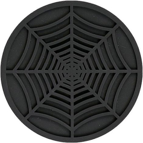 Silicone Spider Web sous verres pour boissons lot de 6 Unique motif Spider sous verres pour boissons 4 pouces noir sous (1/5)