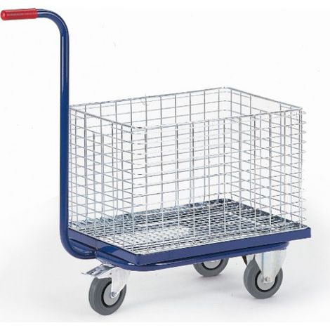 Rollcart Dreirad- Griffroller mit Ladefläche 620x460mm für Drahtkorb