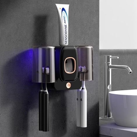 Esterilizador de cepillos de dientes UV, función de secado, esterilizador inteligente de cepillos de dientes (1/5)