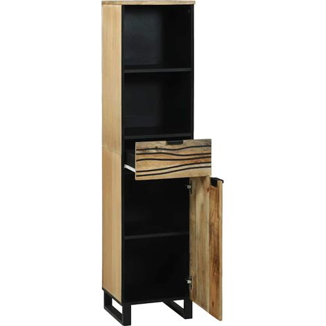 Meuble de Salle de Bain 38x33,5x160 cm Bois Massif Mangue CFW59994 (1/5)