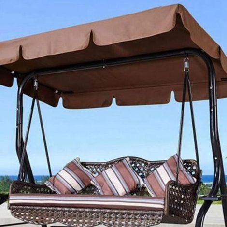 Brown Multicolor Sunshade Swing Seat Top Cover – For Garden, Terrace, or Courtyard
