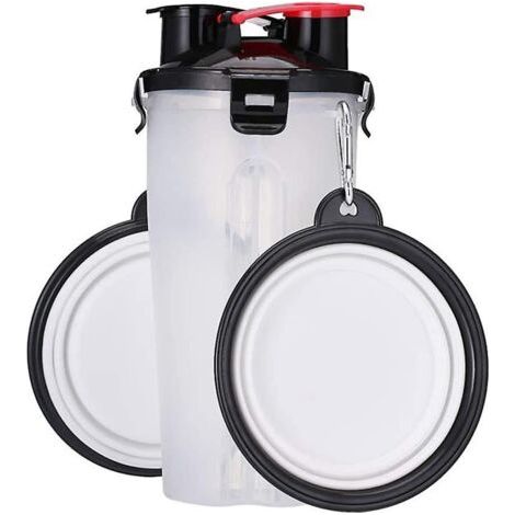 BUNTHAUS Animal de compagnie double eau nourriture tasse un bol pliant chien bouteille d'eau fournitures pour animaux de compagnie sortir Portable stockage de grains seau bouilloire (1/4)