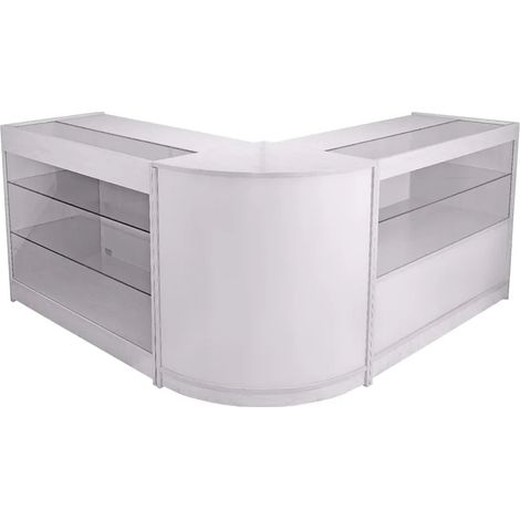 Pegasus Brilliant White Shop Counter & Retail Display Set