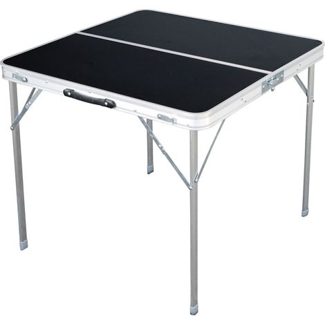 Linder Exclusiv Camping Klapptisch aus Aluminium mit Tragegriff 80x80x70 cm