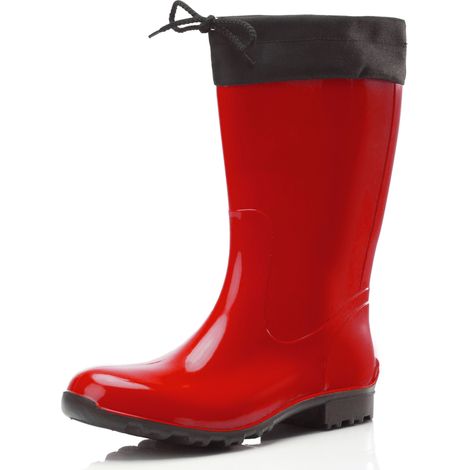 Ladeheid Gummistiefel Damen mit Stulpe Wasserdicht Regenstiefel für Jede Jahreszeit LA-968 (Rot/Schwarz, 42 EU)