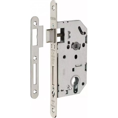 THIRARD - Serrure encastrable pour porte d'entrée unimax ce nf qc têtère nickelée v/br (1/2)