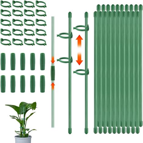 Tuteur Plante Grimpante Vert 30cm Plastique Réglable avec Clips Support Monstera Orchidée Intérieur Jardin (1/5)
