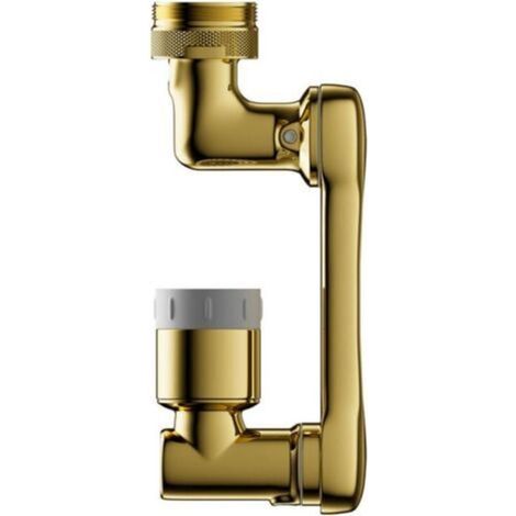 Extensión para grifo, aireador giratorio de 1080°, caño mezclador de 2 boquillas, aireador universal para grifos de cocina y baño (dorado) - Crezuo (1/4)
