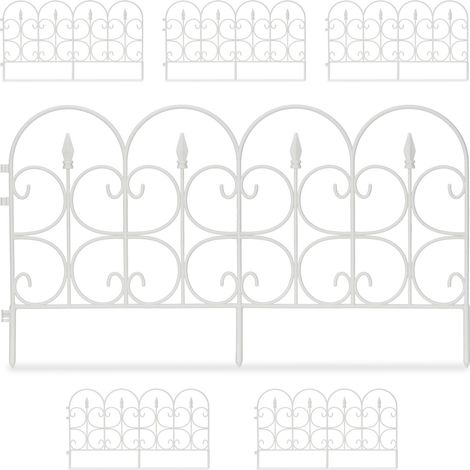 Set di 6 bordure da giardino in plastica decorativa vintage per delimitare aiuole, vialetti, orti 135 x 66 cm in plastica nera 130005496