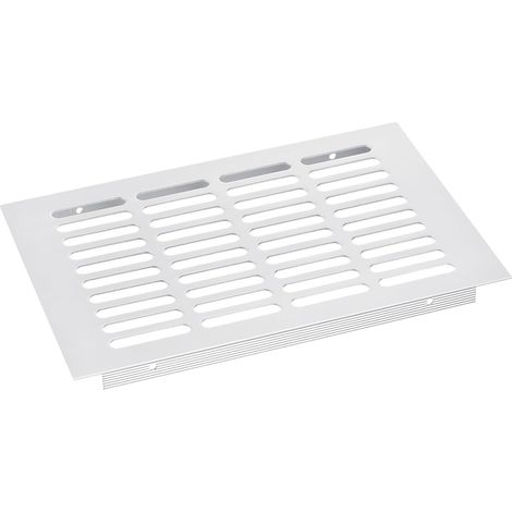 Grille de Couverture de Bouches d'Aération, 1 Pièce 250 x 150 mm en Alliage d'Aluminium, Grille de Ventilation Rectangulaire à Persiennes (Argent) (1/5)