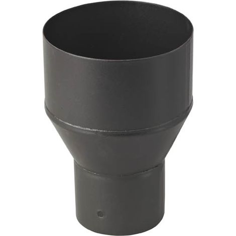 TEN – Réduction noir mat Ø125 F x 100 M – Raccord fumisterie pour changement de diamètre rigide – Émail noir mat