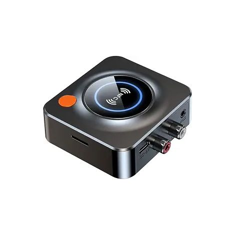Récepteur audio Bluetooth 5.1, émetteur FM, NFC, stéréo, prise AUX 3,5 mm, adaptateur audio sans fil RCA, microphone et télécommande infrarouge pour TV et PC (1/5)