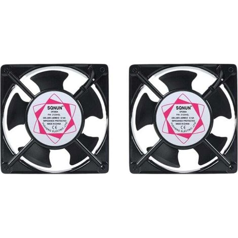 Ventilateur axial pour inserts de cheminée, encastrable, résistant aux hautes températures, pales métalliques, silencieux, universel, 120 x 120 x 38 mm – 2 pièces (1/5)