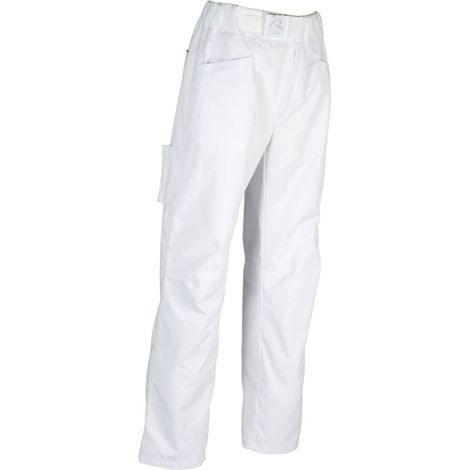 Pantaloni da cucina Robur Arenal in spugna elasticizzata in vita Bianco M