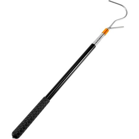Perche télescopique pour fenêtre de toit - 1 unité - Acier inoxydable et caoutchouc - Ouverture réglable 53,5 à 160 cm - Camping-car et maison - Noir (1/5)