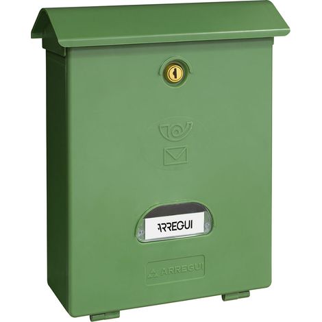 Einzelbriefkasten Außen, mittel, Classic, Polystyrol, Grün, 27 x 11 x 34,6 cm