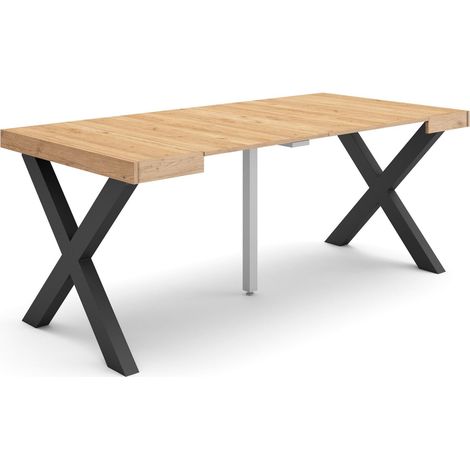 Skraut Home Consolle allungabile Tavolo consolle allungabile 180 Per 8 persone Gambe in legno Stile moderno Rovere (1/5)
