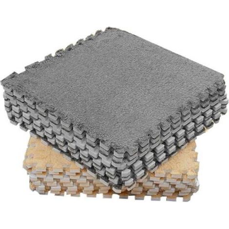 10 pièces Dalles de Moquette emboîtables en Mousse en Peluche Tapis de Sol emboîtables Doux et Moelleux Ensemble de Dalles de Moquette en Mousse emboîtables Tapis de (1/5)