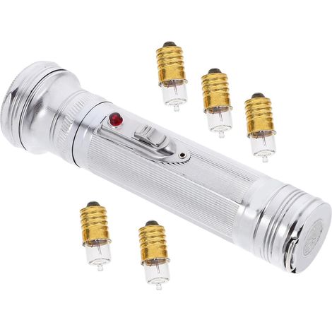 Lampe torche rétro vintage en fer, compacte et sans piles, style années 80, de secours portable (1/5)