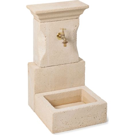 Fontaine classique en pierre bouchardée L.40xH.77xP.48 cm  - RO'MA NATURE