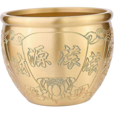 Bol Feng Shui en laiton, style traditionnel chinois, idéal pour décorer un salon ou une fête, ou comme cadeau de Nouvel An.-9.5cmx7.3cm (1/5)