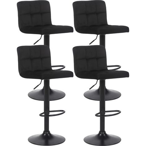 4er Set Barhocker Feni Samt schwarz