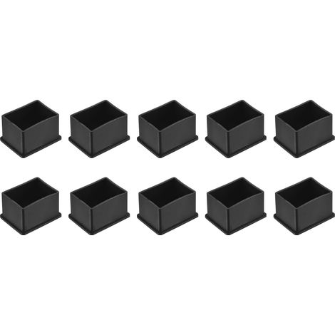 10 Pièces Bouchons Carrés en Plastique pour 30x40mm Noir (1/5)