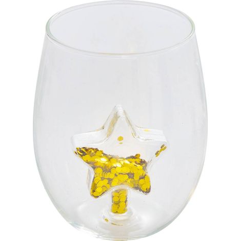 Niedriger Becher mit glitzerndem Tannenbaum-Motiv, 45 cl - (1/5)