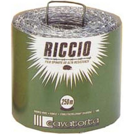 1ROTOLO FILO SPINATO MT.250 ZINCATO "RICCIO"