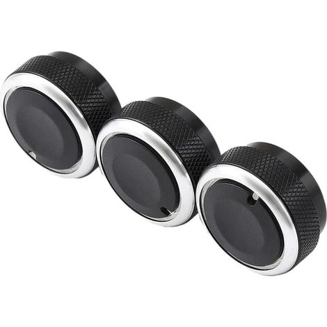 Lot de 3 boutons de climatisation A/C pour Ford Focus, noir (1/4)