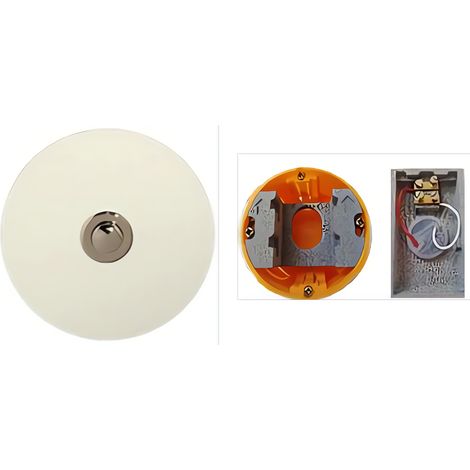 Sonnette filaire rond acier blanc boite d'encastrement (1/3)