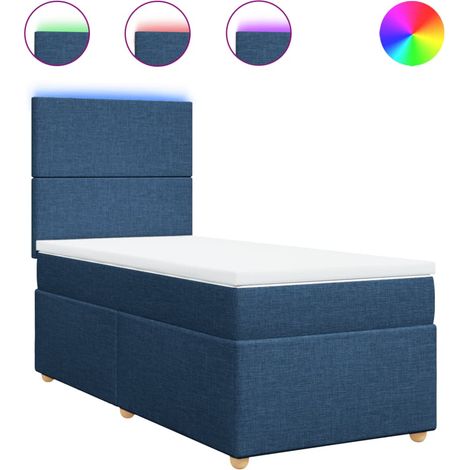 Maison Exclusive - Boxspringbett mit Matratze Blau 80x200 cm Stof