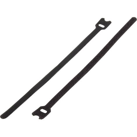 Basetech 98001c378  Klettkabelbinder zum Bündeln Haft- und Flauschteil (L x B) 200 mm x 7 mm Schwarz