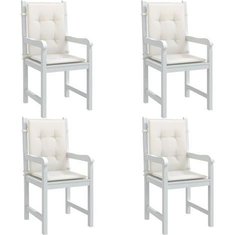 Niedriglehner-Auflagen 4 Stk. Melange Creme 100x50x4 cm Stoff