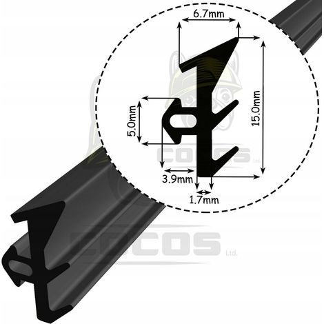 Dichtung für PVC-Fenster S-171 SCHWARZ 1 m (1/5)
