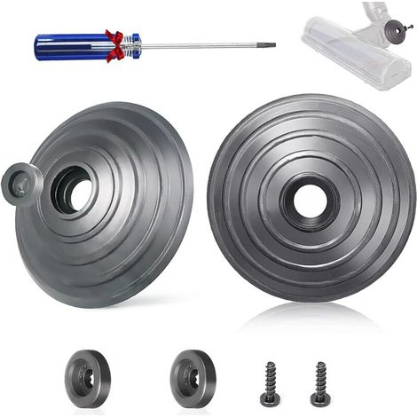 V-Ball-Ersatzräder für Dyson V6, V7, V8, V10, V12, DC58, DC59, DC62, DC72, DC74, SV10, SSV12, SV20, Direktantrieb-Reinigungskopf-Zubehör 35 W, 50 W, 2 Räder + 2 Schrauben + 2 Montagehalterungen + Schr